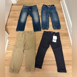 Boys pants 4T & 5. Zara is NWT. Gap pants worn a few times,excellent condition.